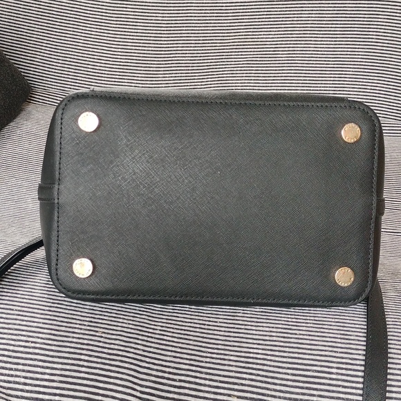 Michael Kors black safianno leather Greenwich satchel bag with crossbody… - Picture 7 of 16